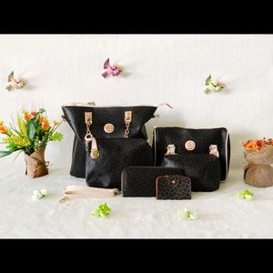 Brown and black marching purse set.